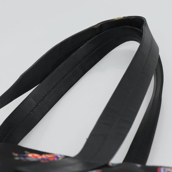 PRADA Tote Bag Nylon Black Silver Auth ep7424