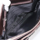 BURBERRY Nova Check Hand Bag Nylon Beige Dark Brown Silver Auth ep7479-11