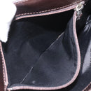 BURBERRY Nova Check Hand Bag Nylon Beige Dark Brown Silver Auth ep7479-19