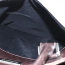 BURBERRY Nova Check Hand Bag Nylon Beige Dark Brown Silver Auth ep7479-12