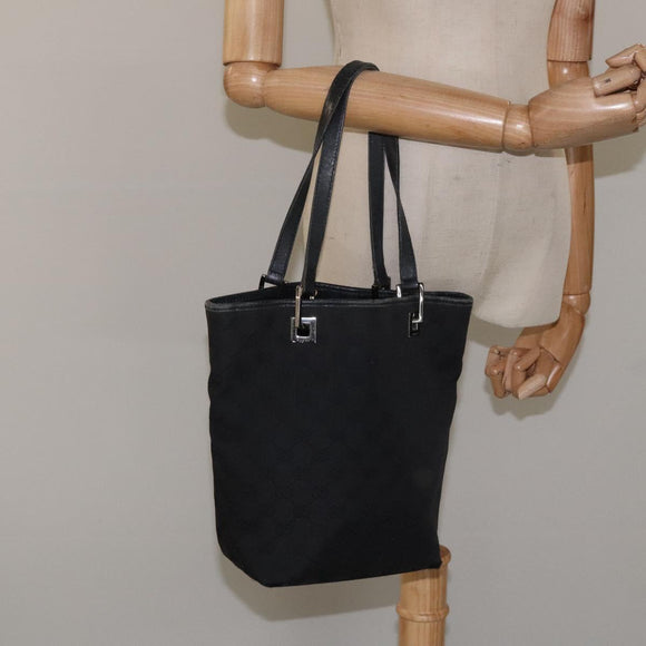 GUCCI GG Canvas Tote Bag Black 31244 Auth ep7480
