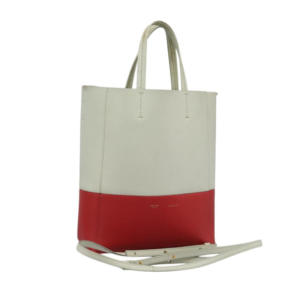 CELINE Tote Bag Leather 2way Red Auth ep7482