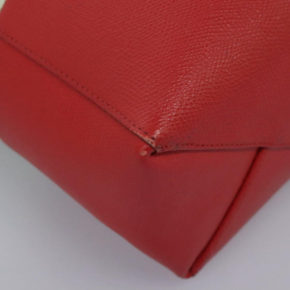 CELINE Tote Bag Leather 2way Red Auth ep7482