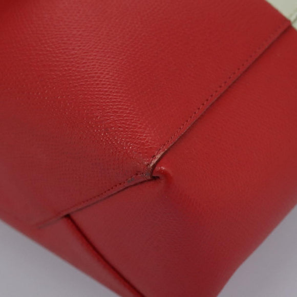 CELINE Tote Bag Leather 2way Red Auth ep7482
