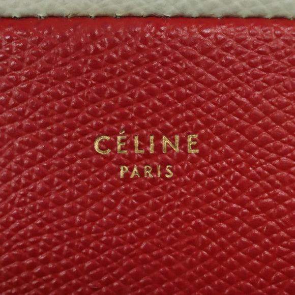 CELINE Tote Bag Leather 2way Red Auth ep7482