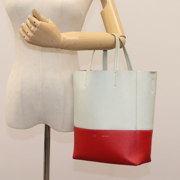 CELINE Tote Bag Leather 2way Red Auth ep7482