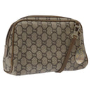 GUCCI GG Plus Supreme Shoulder Bag PVC Leather Beige Auth ep7483-1