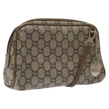 GUCCI GG Plus Supreme Shoulder Bag PVC Leather Beige Auth ep7483