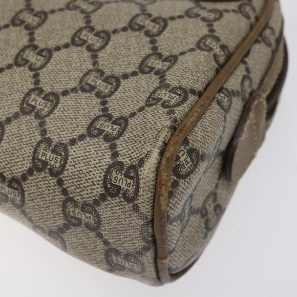 GUCCI GG Plus Supreme Shoulder Bag PVC Leather Beige Auth ep7483