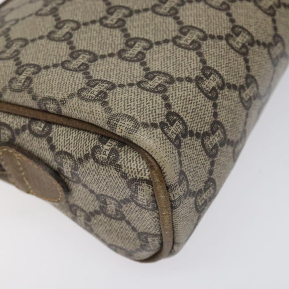 GUCCI GG Plus Supreme Shoulder Bag PVC Leather Beige Auth ep7483