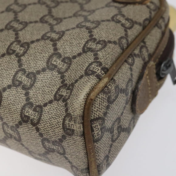 GUCCI GG Plus Supreme Shoulder Bag PVC Leather Beige Auth ep7483