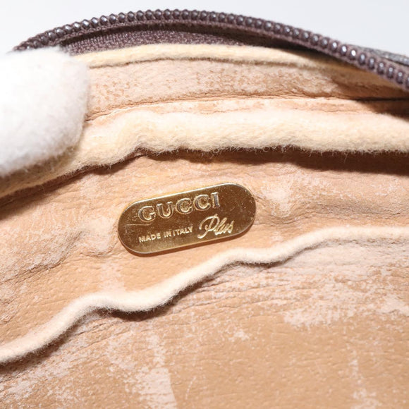 GUCCI GG Plus Supreme Shoulder Bag PVC Leather Beige Auth ep7483