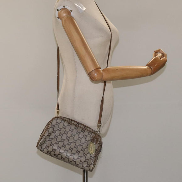 GUCCI GG Plus Supreme Shoulder Bag PVC Leather Beige Auth ep7483