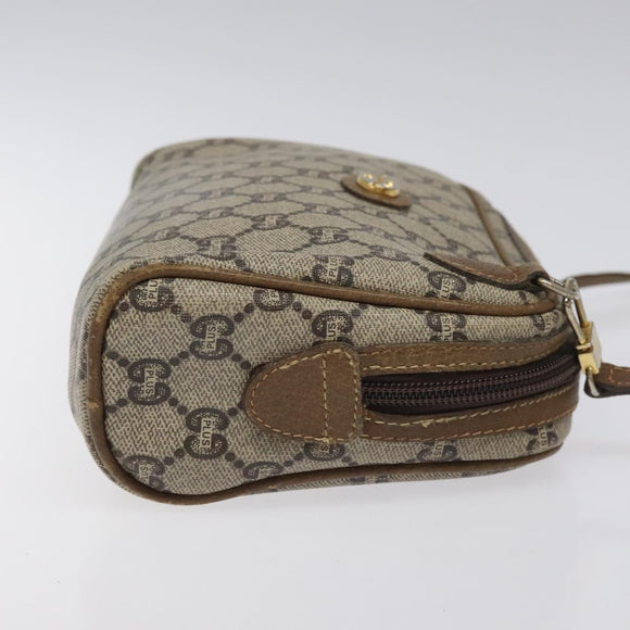 GUCCI GG Plus Supreme Shoulder Bag PVC Leather Beige Auth ep7483