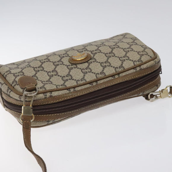 GUCCI GG Plus Supreme Shoulder Bag PVC Leather Beige Auth ep7483
