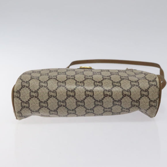 GUCCI GG Plus Supreme Shoulder Bag PVC Leather Beige Auth ep7483