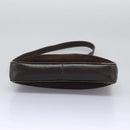 GUCCI Web Sherry Line Shoulder Bag Suede Leather Brown Gold Red Auth ep7487-5