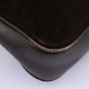 GUCCI Web Sherry Line Shoulder Bag Suede Leather Brown Gold Red Auth ep7487-16