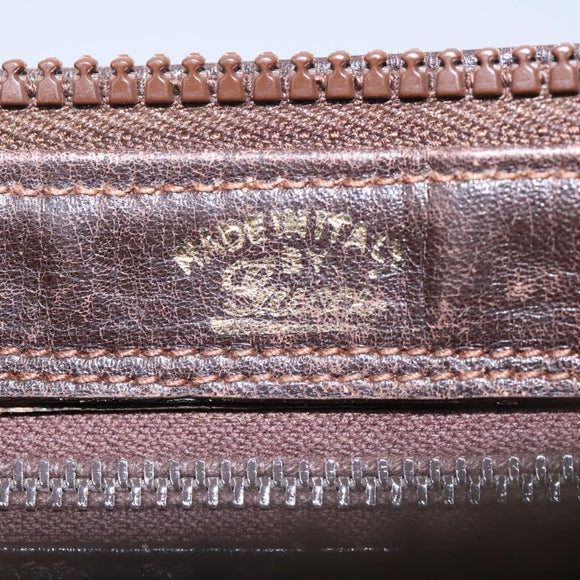 GUCCI Web Sherry Line Shoulder Bag Suede Leather Brown Gold Red Auth ep7487