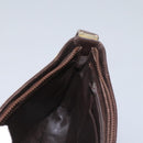 GUCCI Web Sherry Line Shoulder Bag Suede Leather Brown Gold Red Auth ep7487-19