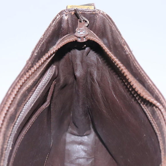 GUCCI Web Sherry Line Shoulder Bag Suede Leather Brown Gold Red Auth ep7487