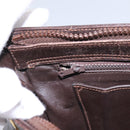 GUCCI Web Sherry Line Shoulder Bag Suede Leather Brown Gold Red Auth ep7487-21