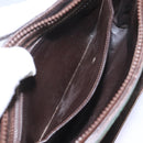 GUCCI Web Sherry Line Shoulder Bag Suede Leather Brown Gold Red Auth ep7487-23