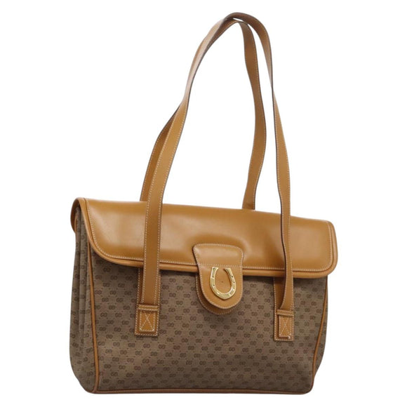 GUCCI Micro GG Supreme Shoulder Bag PVC Beige Gold 001 115 1199 Auth ep7488