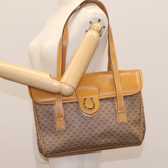 GUCCI Micro GG Supreme Shoulder Bag PVC Beige Gold 001 115 1199 Auth ep7488