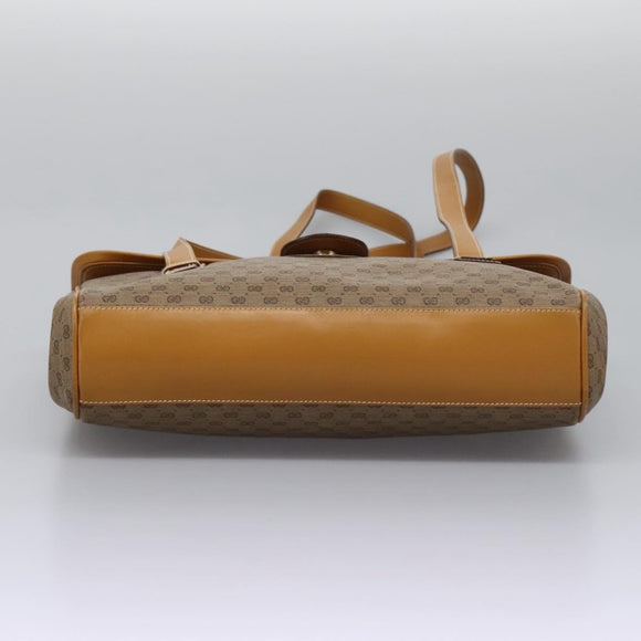 GUCCI Micro GG Supreme Shoulder Bag PVC Beige Gold 001 115 1199 Auth ep7488