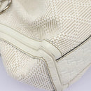 GUCCI Hand Bag Raffia Silver White 211944 Auth ep7490-14