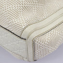 GUCCI Hand Bag Raffia Silver White 211944 Auth ep7490-9
