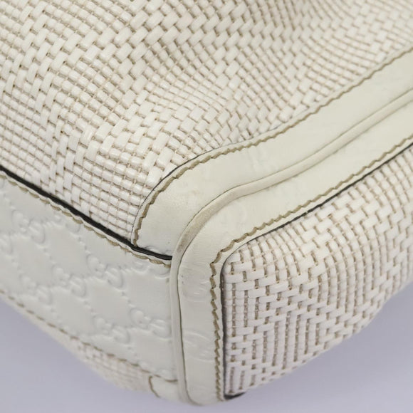 GUCCI Hand Bag Raffia Silver White 211944 Auth ep7490