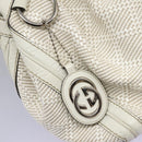 GUCCI Hand Bag Raffia Silver White 211944 Auth ep7490-10