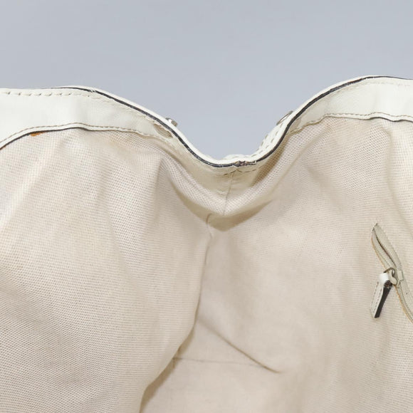 GUCCI Hand Bag Raffia Silver White 211944 Auth ep7490