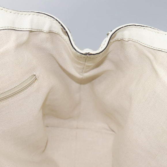 GUCCI Hand Bag Raffia Silver White 211944 Auth ep7490