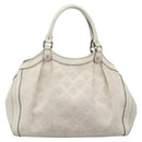 GUCCI Hand Bag Raffia Silver White 211944 Auth ep7490-2