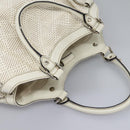 GUCCI Hand Bag Raffia Silver White 211944 Auth ep7490-6