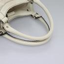 GUCCI Hand Bag Raffia Silver White 211944 Auth ep7490-7