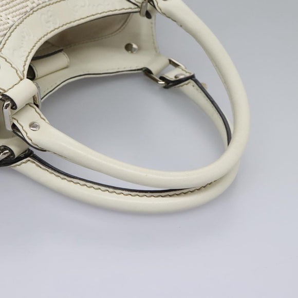 GUCCI Hand Bag Raffia Silver White 211944 Auth ep7490