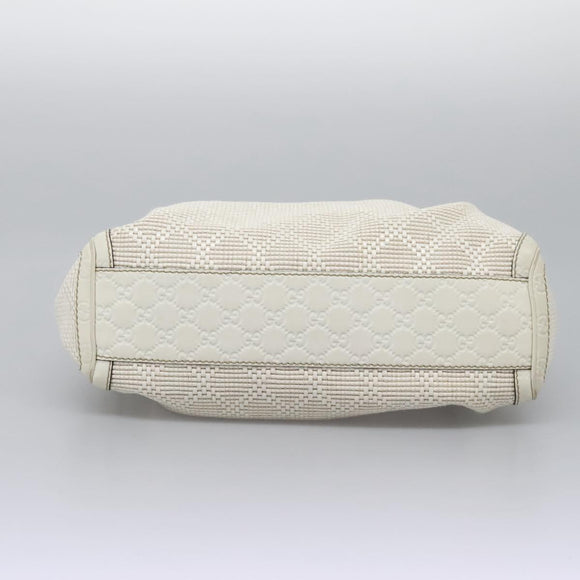 GUCCI Hand Bag Raffia Silver White 211944 Auth ep7490