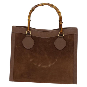 GUCCI Bamboo Tote Bag Suede Leather Brown Gold 002 2865 0260 Auth ep7503 - 0