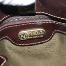 FENDI Zucca Canvas Shoulder Bag Brown Black gold Auth ep7509-9