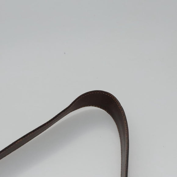 FENDI Zucca Canvas Shoulder Bag Brown Black gold Auth ep7509