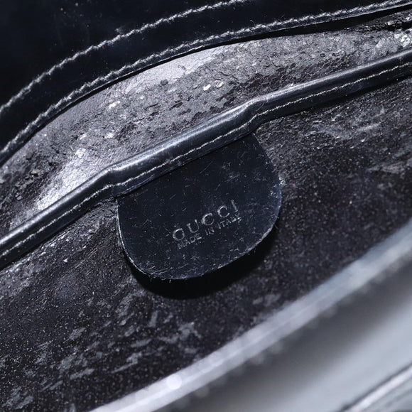 GUCCI Hand Bag Leather Black Auth ep7516