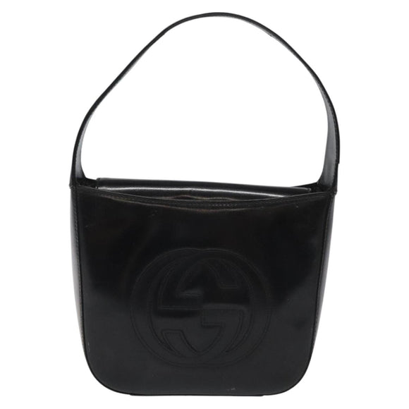 GUCCI Hand Bag Leather Black Auth ep7516