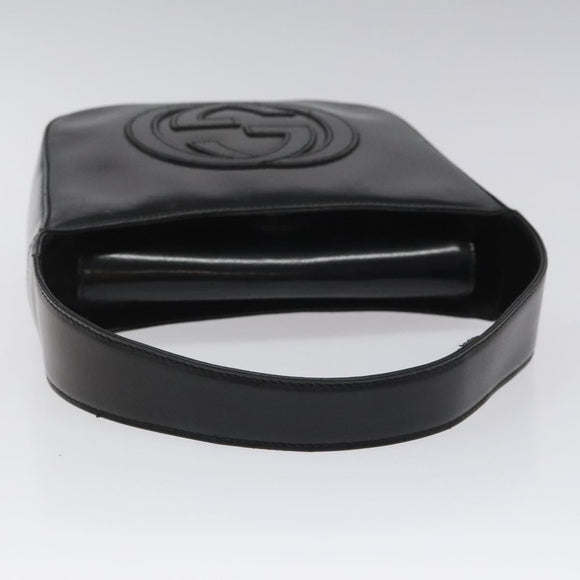 GUCCI Hand Bag Leather Black Auth ep7516
