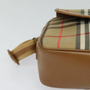 Burberrys Nova Check Shoulder Bag Canvas Leather Beige Gold Auth ep7522-9