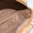 Burberrys Nova Check Shoulder Bag Canvas Leather Beige Gold Auth ep7522-18
