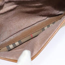Burberrys Nova Check Shoulder Bag Canvas Leather Beige Gold Auth ep7522-11